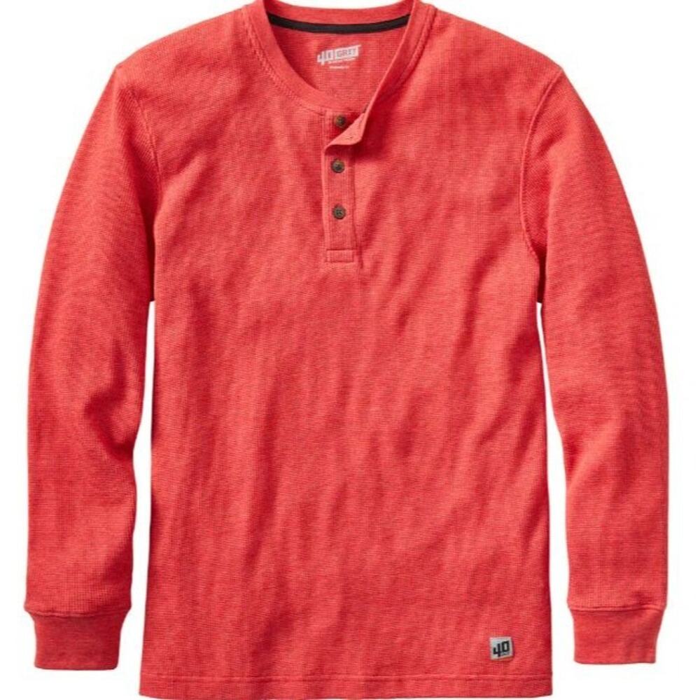 Duluth Trading Co 40 Grit Mens Waffle Knit Thermal Henley Shirt Size XL Gorpcore